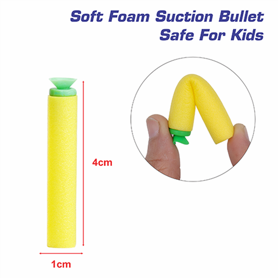 Aditi Toys Soft Bullet Gun - Plastic Toy Gun with 10 Foam Bullets for Kids, 60 Ft Shooting Range -3Y+
