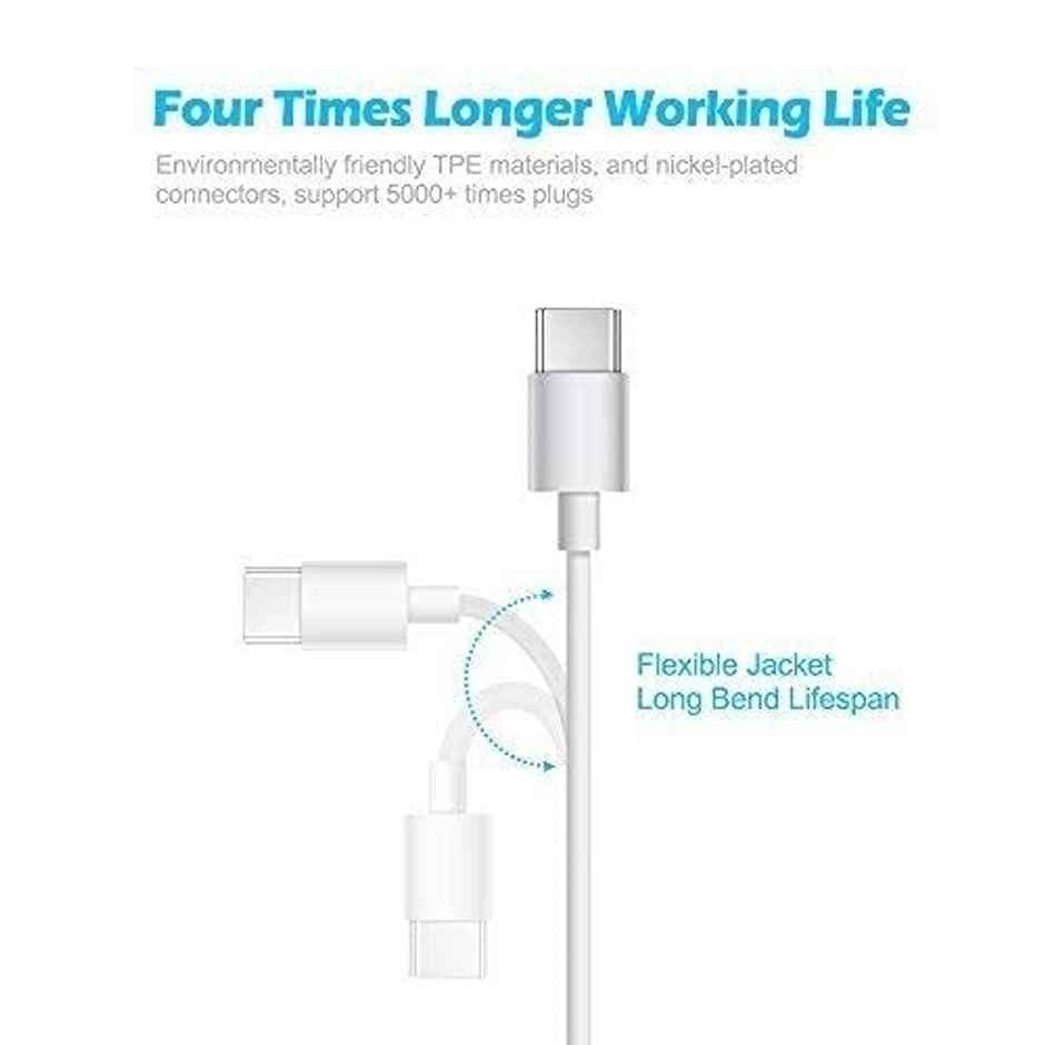 Basics Type C to Lightning Fast Charging Cable Compatible for iPhone | White