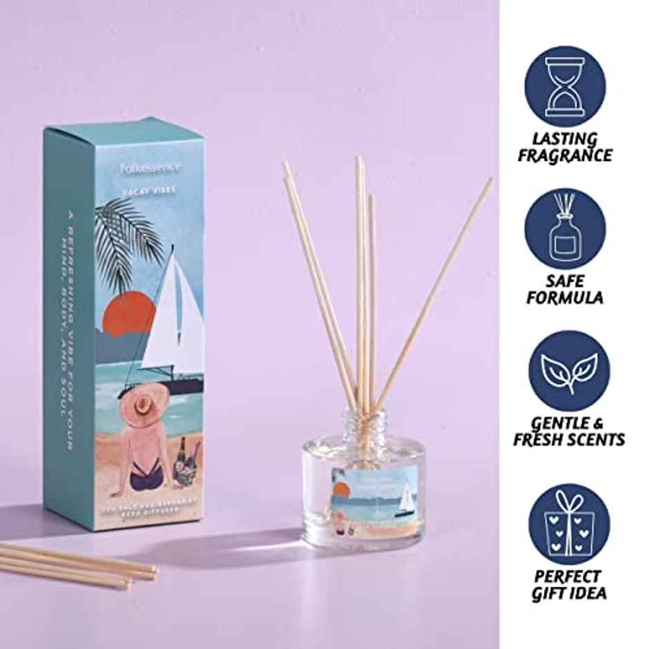 Folkulture Reed Diffuser, 100 ml Aroma , Sea Salt and Bergamont