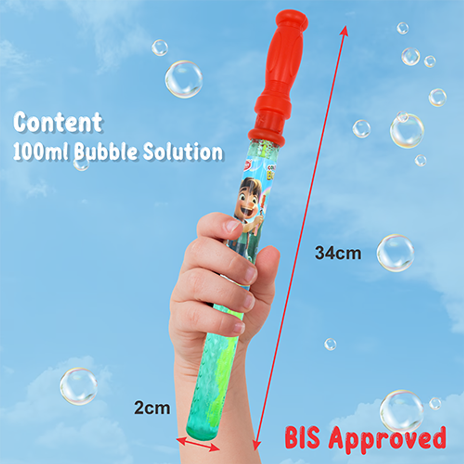 Aditi Toys Bubble Wands - Pack of 6 Colourful Bubble Sticks for Kids with Bubble Solution, Above 3Y+