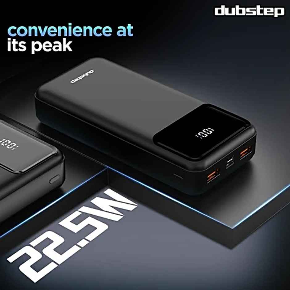 Dubstep Powerblitz X4 22.5W 20000 Mah Fast Charging Power Bank | Black