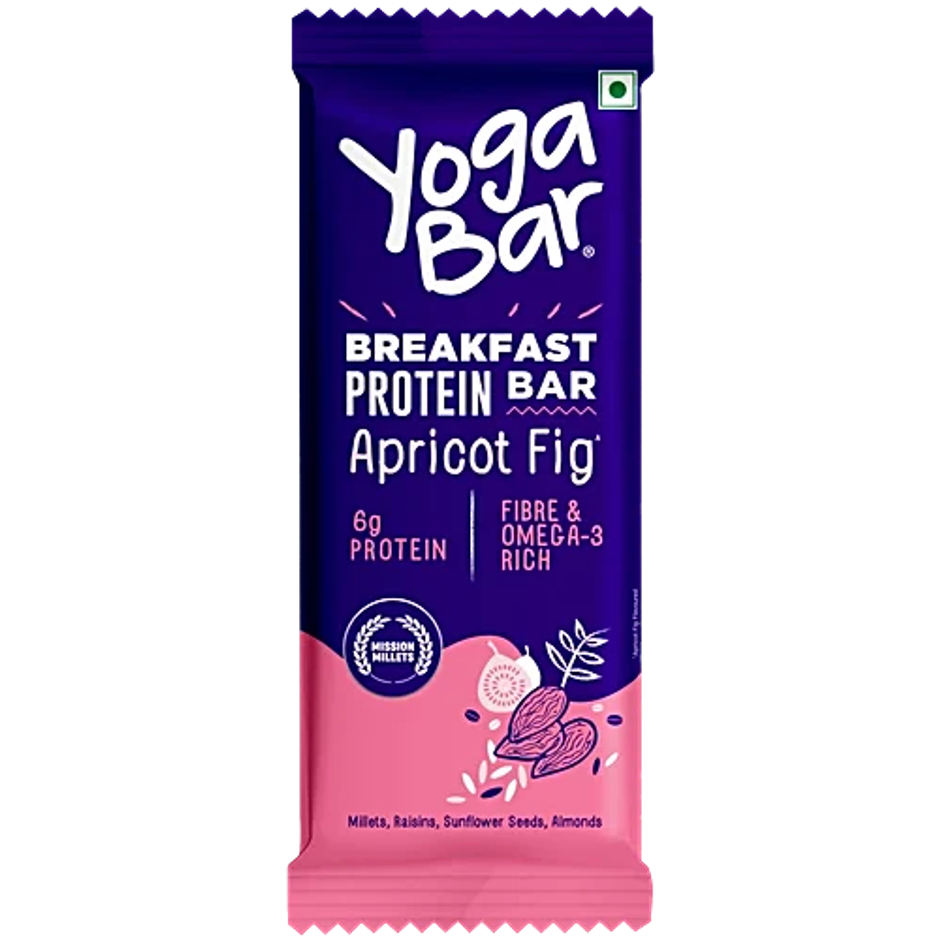 Yoga Bar Breakfast Protein Bar Apricot Fig, Fibre & Protein Rich Granola Bar Combo
