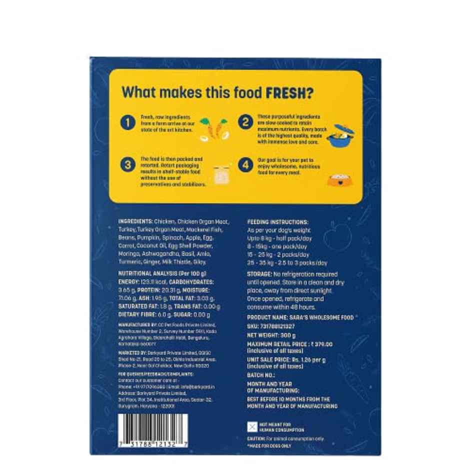 HUFT Sara's Wholesome Chicken &  Turkey  Dog Food Pack Combo