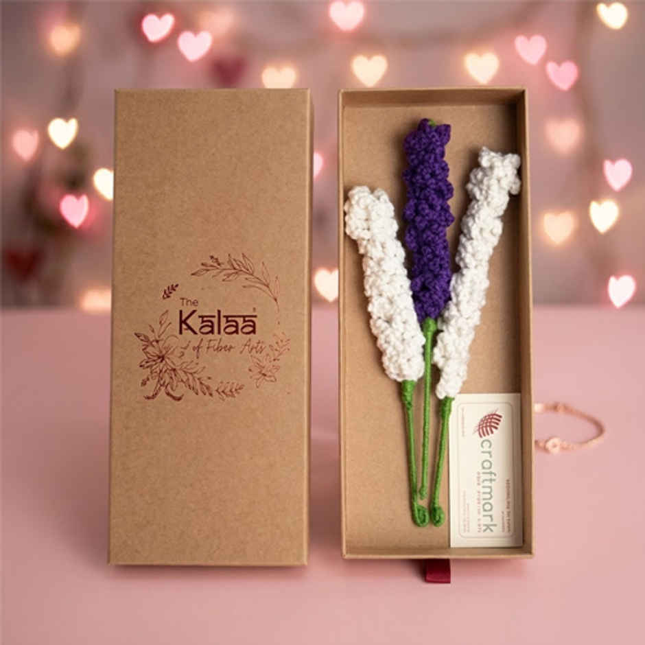 Lavender Flowers Set Of 3 Gift Box | The Kalaa Store