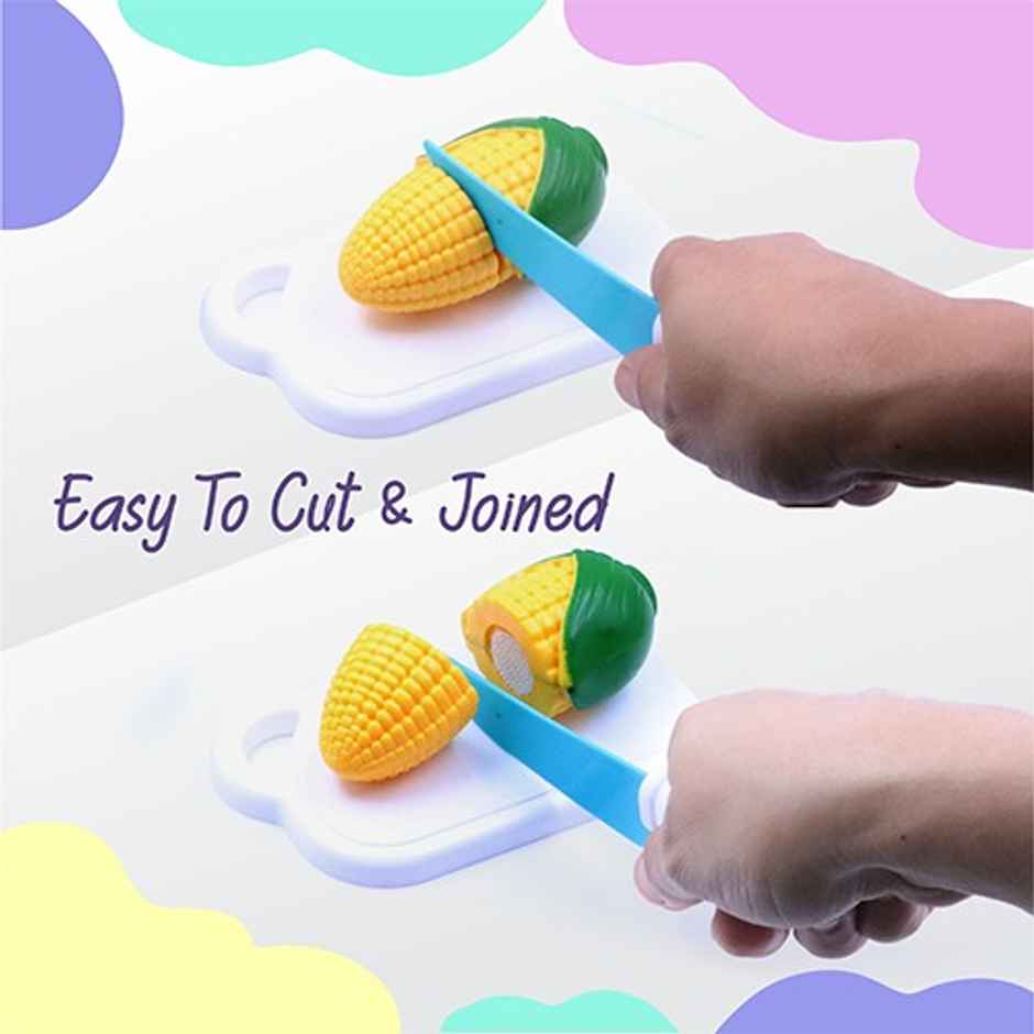 Aditi Toys Plastic Vegetable Cutting Set - Includes Knife & Cutting Board for Kids Pretend Play