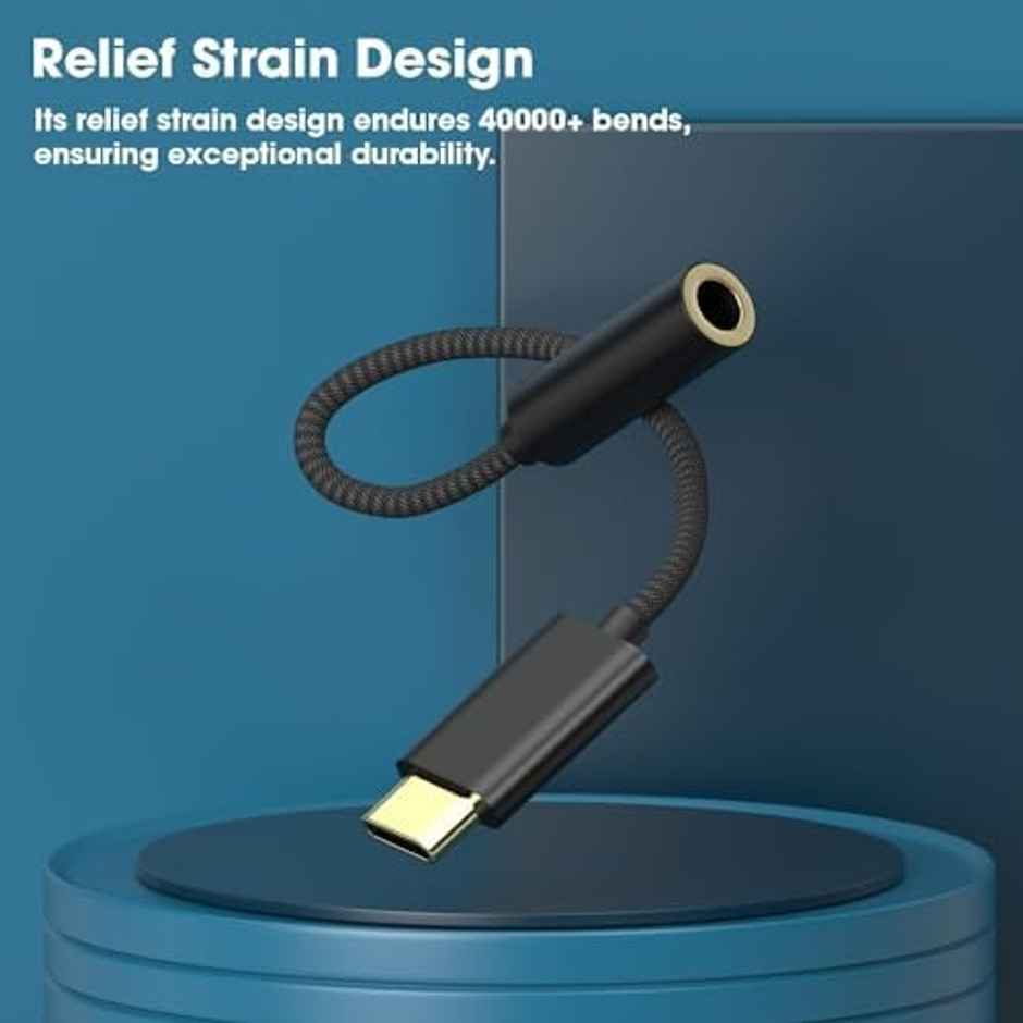 Sounce USB Type-C to 3.5 mm Headphone Jack Adapter for Samsung Galaxy S8- S9-S10-S20-S21 & More, Black