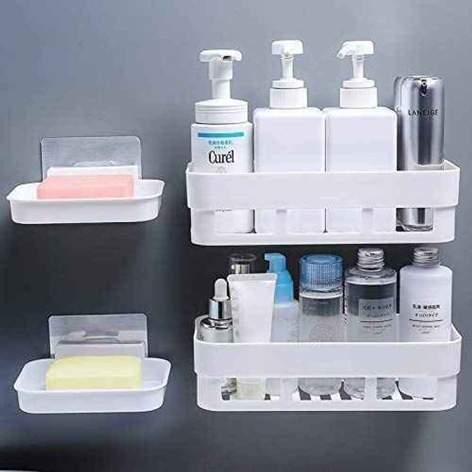 Bathroom Organizer Shelf | Self-Adhesive Rack for Wall