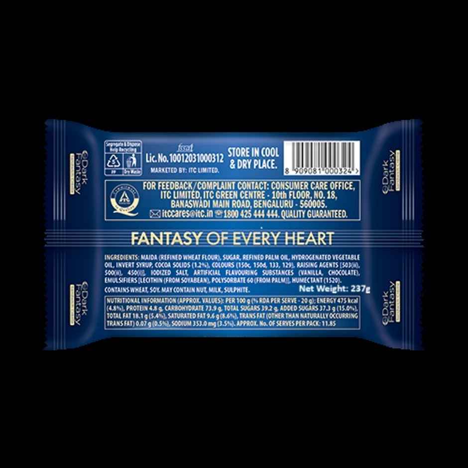 Sunfeast Dark Fantasy Vanilla Creme, Dark Crunchy Biscuit with Smooth Vanilla Creme