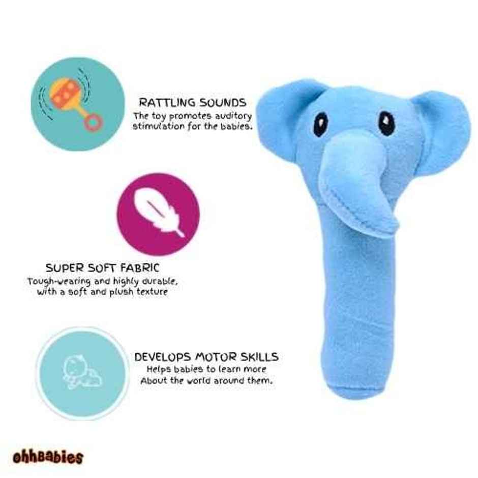 Ohhbabies Monkey With Elephant Baby Rattle Toy