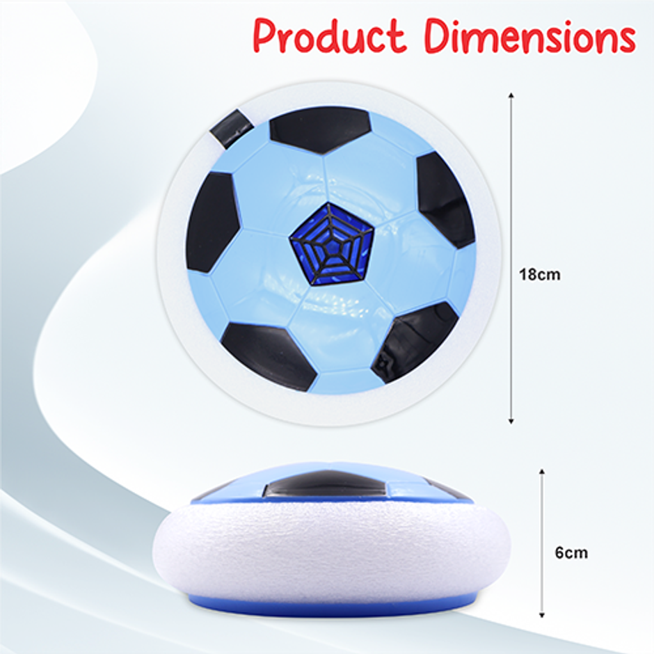 Aditi Toys Air Hover Soccer Light-Up Floating Ball with Soft Foam Bumper Indoor/Outdoor-Age 3+, Blue