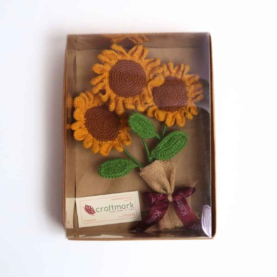 Handcrafted Crochet Sunflowers Bouquet | The Kalaa Store