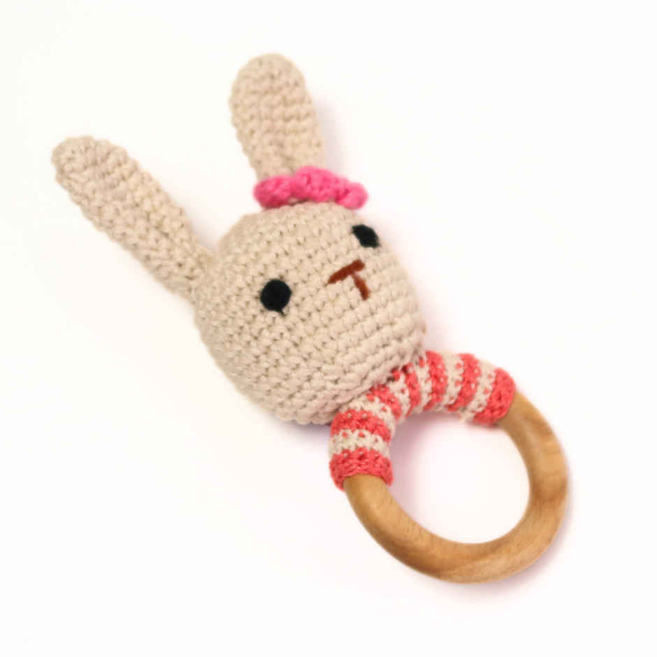 The Kalaa Store Handcrafted Bunny Rattle