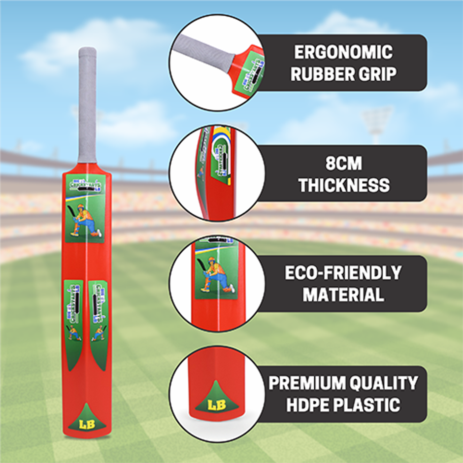 Aditi Toys Big Turf Cricket Bat, for Kids & Adults 15+ | Indoor/Outdoor | Red - 34.5 in