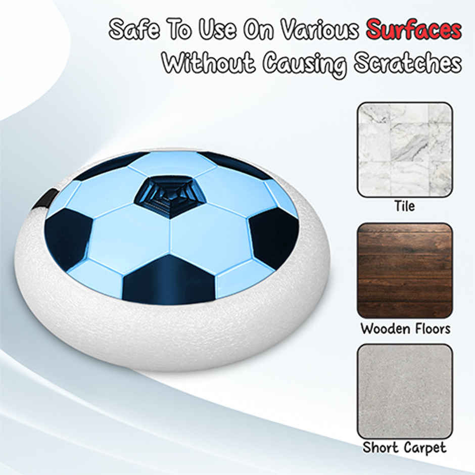 Aditi Toys Air Hover Soccer Light-Up Floating Ball with Soft Foam Bumper Indoor/Outdoor-Age 3+, Blue