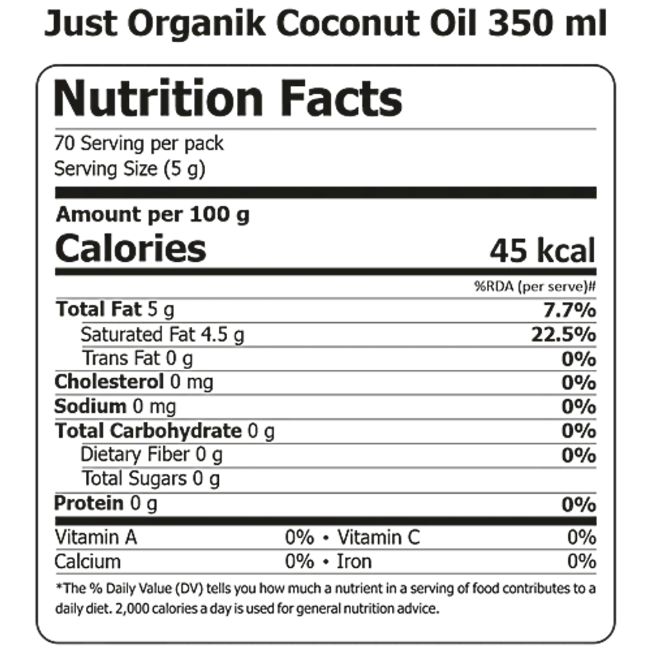 Just Organik Organic Extra Virgin Coconut Oil