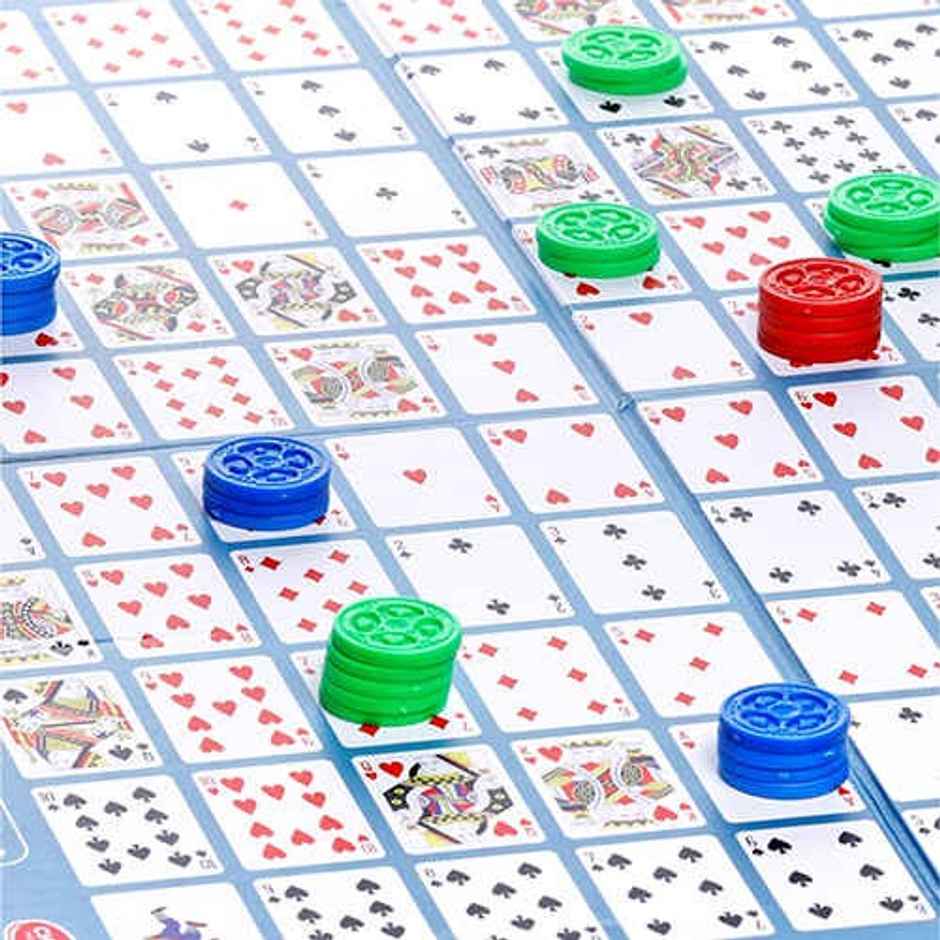 Aditi Toys Make A Sequent Game - Strategy Board Game with Chips & Cards for Kids 7+, BIS Approved