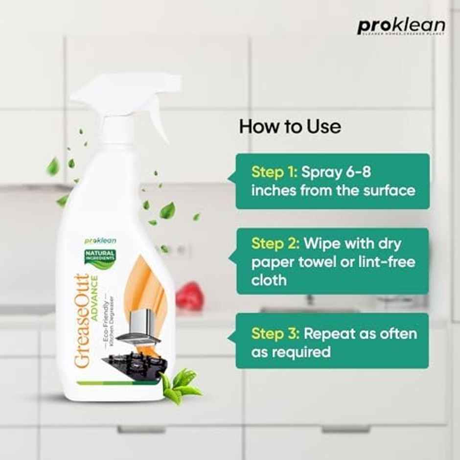 Proklean Greaseout Kitchen Cleaning Spray | Ecofriendly Natural Kitchen Degreaser