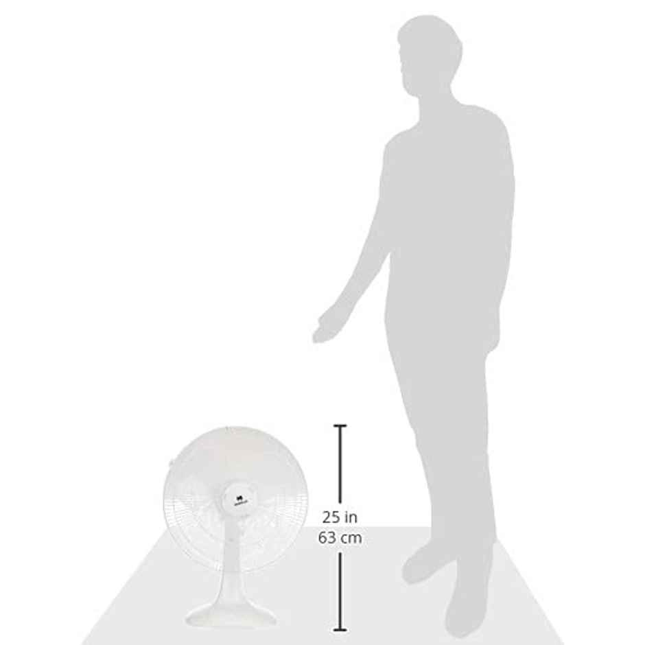 Havells Sameera Table Fan,400mm,1360RPM,Jerk free oscillation,120 ribs guard,3 Speed Settings,White