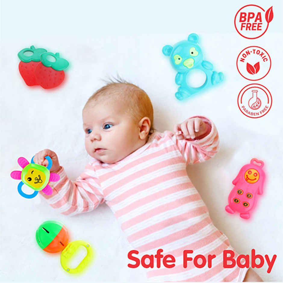 Aditi Toys Baby Kinder Rattle Set - 6 Colourful, BPA-Free Sensory Rattles for Babies 0-6 Months