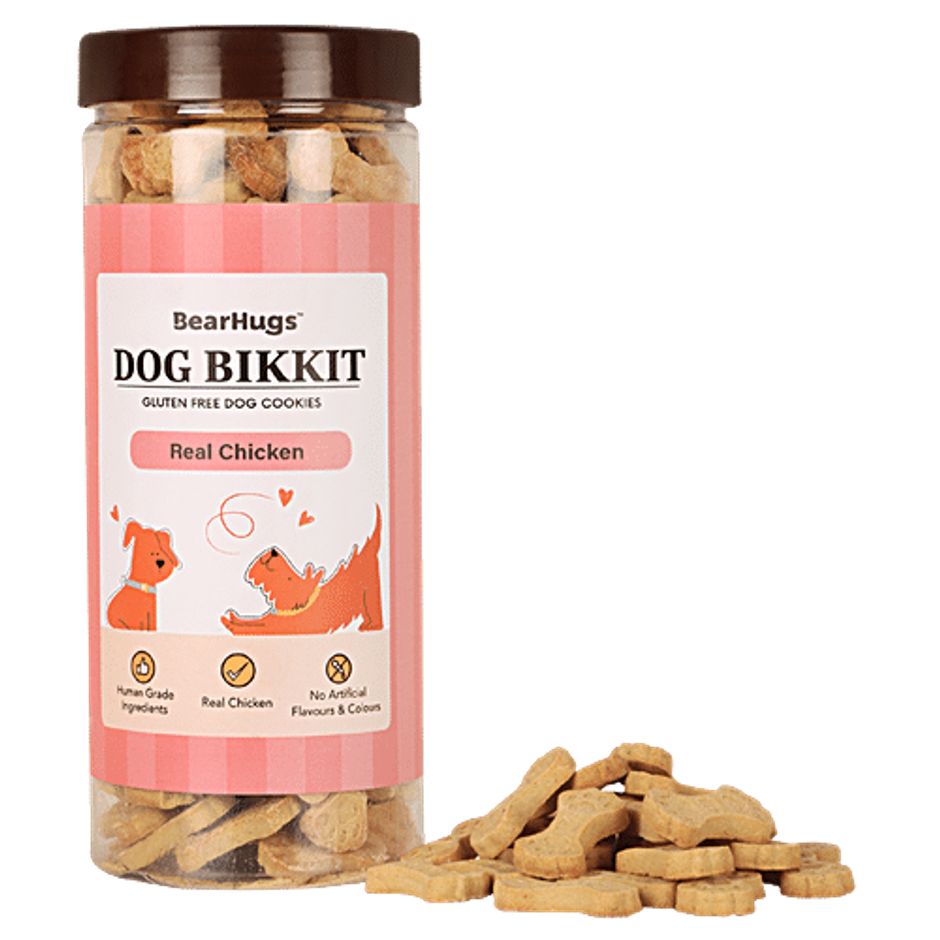 Bearhugs Dog Bikkit Real Chicken Dog Cookies(Jar)
