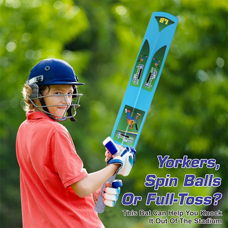 Aditi Toys Big Turf Cricket Bat, for Kids & Adults 15+ | Indoor/Outdoor | Blue - 34.5 in