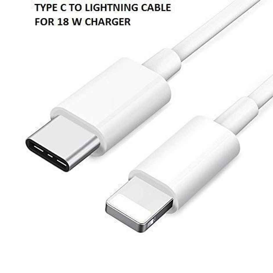 Basics Type C to Lightning Fast Charging Cable Compatible for iPhone | White
