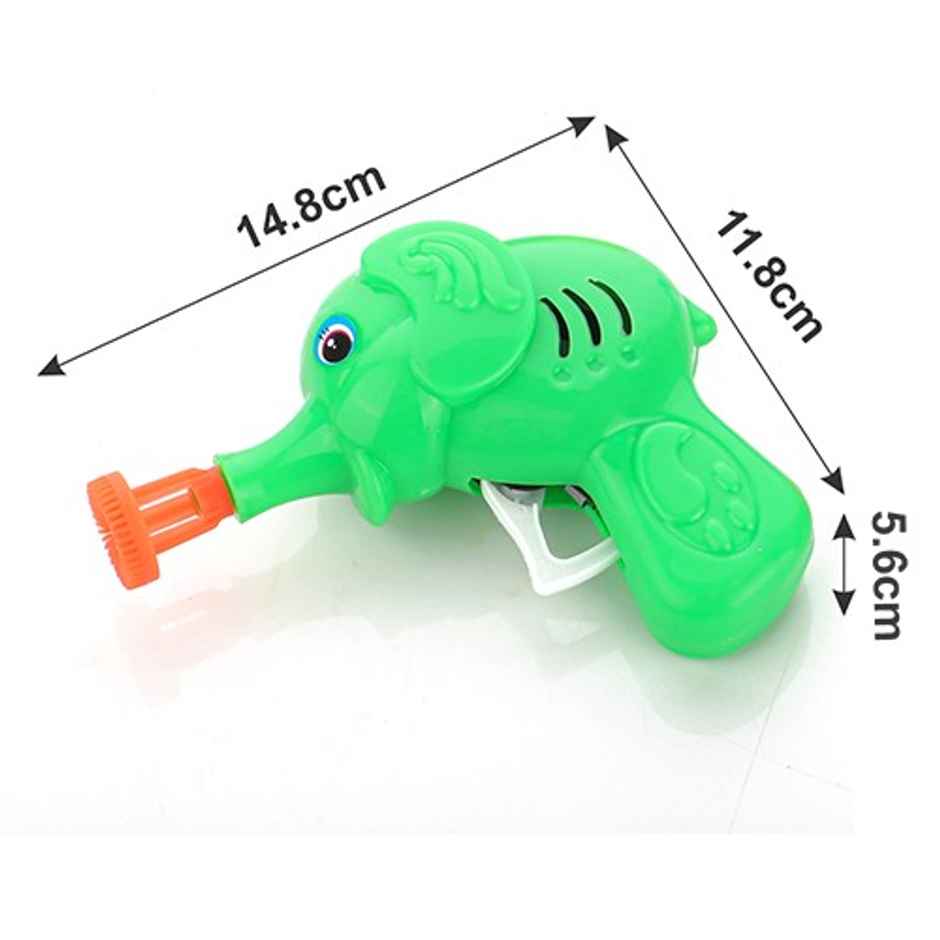 Aditi Toys Elephant Bubble Gun Toy for Kids with 100 ml Bubble Liquid Bottle, Toy Bubble Maker-Green