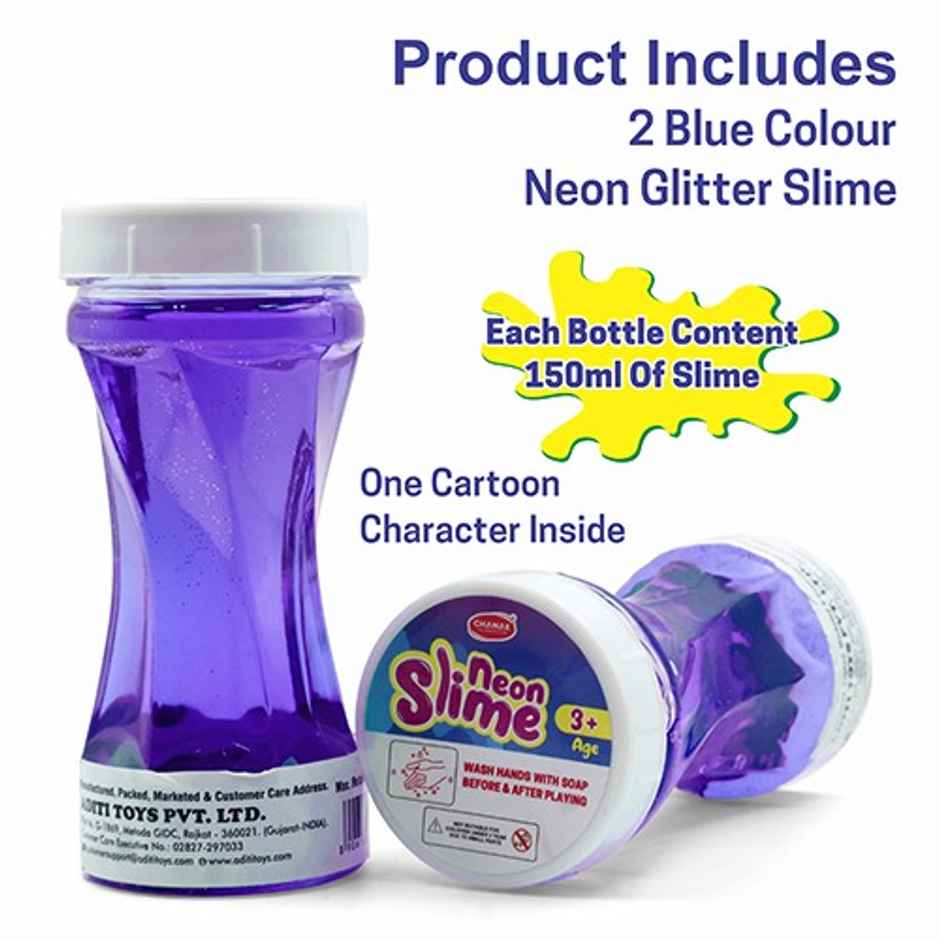 Aditi Toys Glitter Scented Slime Kit, Soft, Non-Sticky, Non-Toxic, Age 5+ | Blue