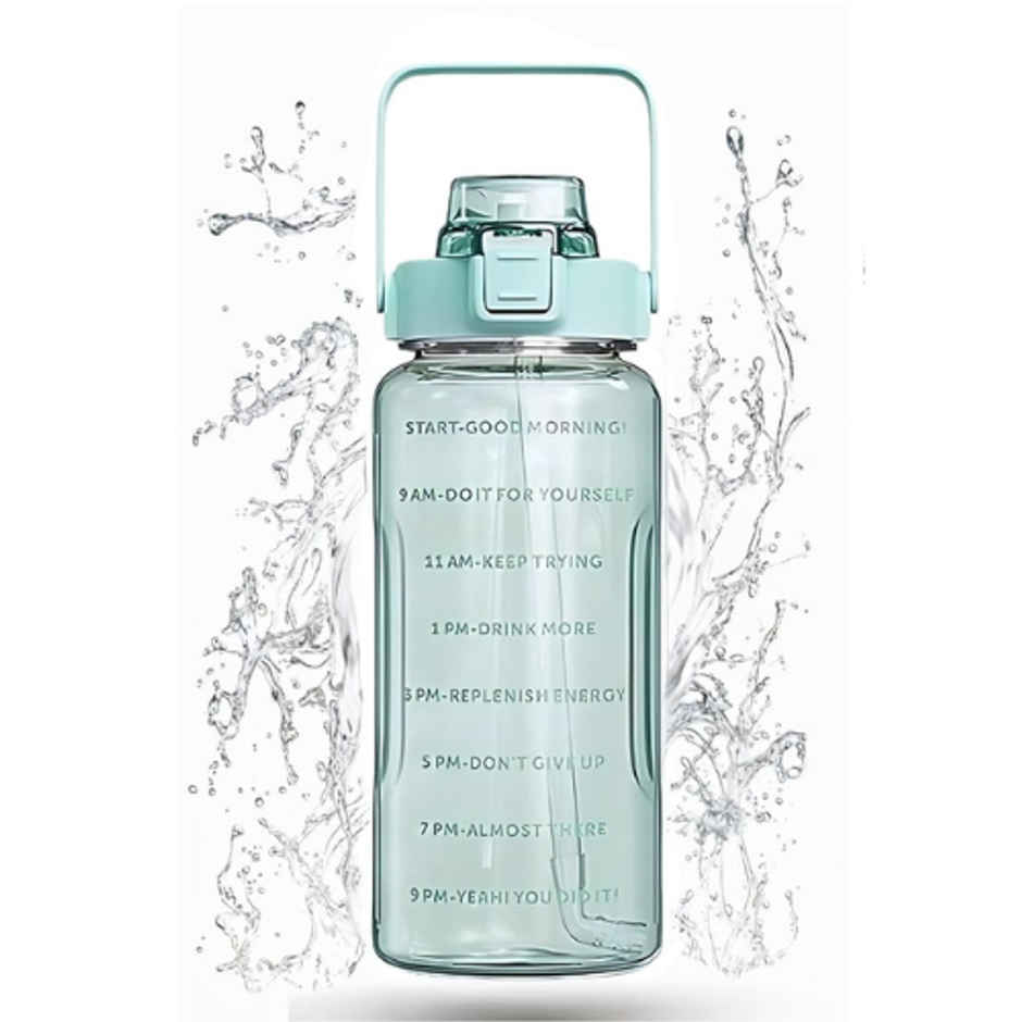 ReeQ Premium Motivational Time Mark Water Bottle | Light Green