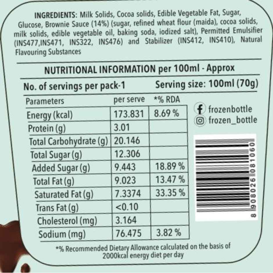 FROZEN BOTTLE Brownie Overload Sundae Cup