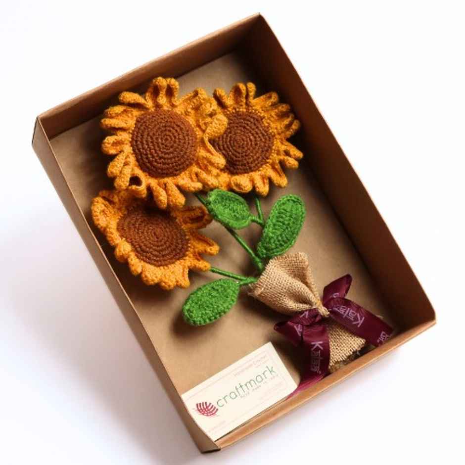Handcrafted Crochet Sunflowers Bouquet | The Kalaa Store