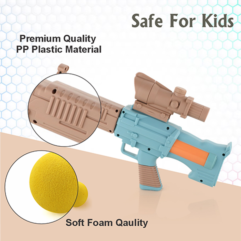 Aditi Toys Space Explorer Pneumatic Gun Include 24 Soft Foam Ball, Indoor/Outdoor, Above 5+, |Brown