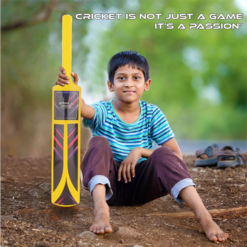 Aditi Toys Small Cricket Kit - 1 Bat & Plastic Ball for Boys & Girls, Indoor & Outdoor Play, 5Y+