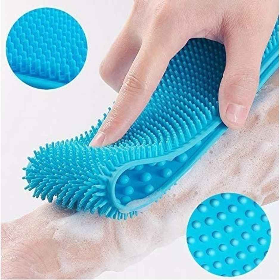 Bronson Professional Premium Back Scrubber Belt Cleaning Exfoliating Bath Brush With Handle