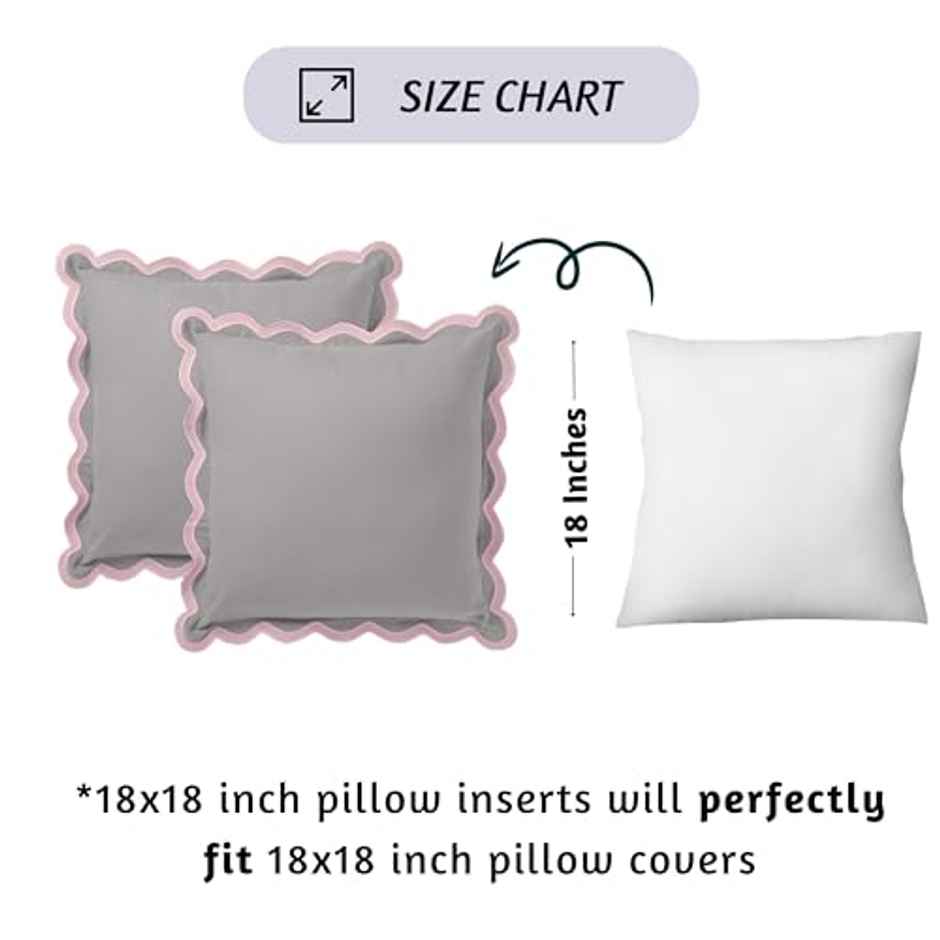 Folkulture Cotton Cushion Covers, Set of 2, 18 x 18 inch, Lilac Mist