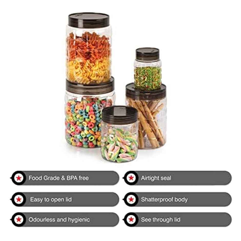 Cello Checkers Pet Plastic Airtight Canister Set of 18 | Food Grade, BPA free (Set of 300+650+1200)x6