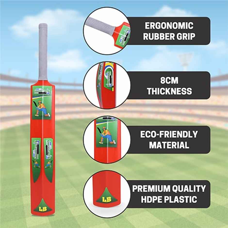Aditi Toys Big Turf Cricket Bat, for Kids & Adults 15+ | Indoor/Outdoor | Red - 34.5 in