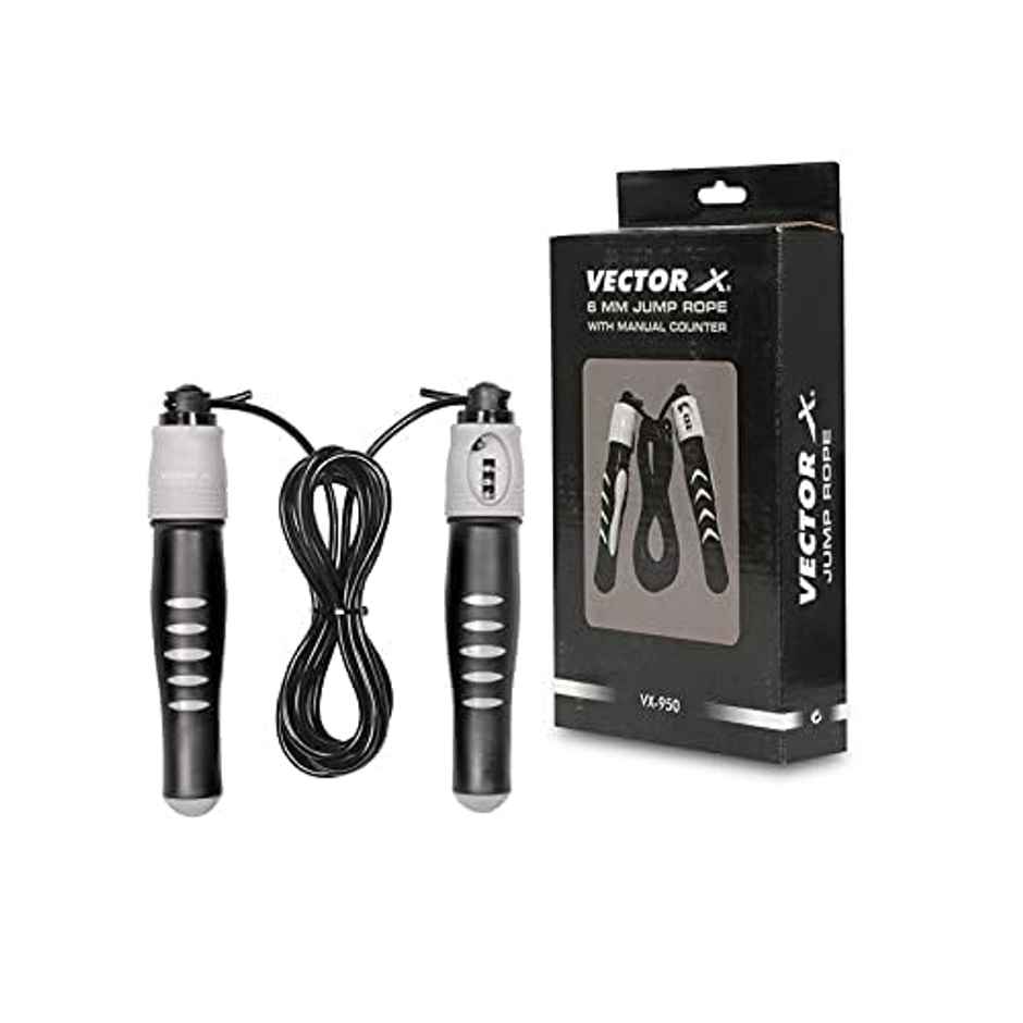 Vector X Vx-950 Adjustable Manual Counter Skipping Rope With Counter, Tangle-Free Rapid Speed Rope
