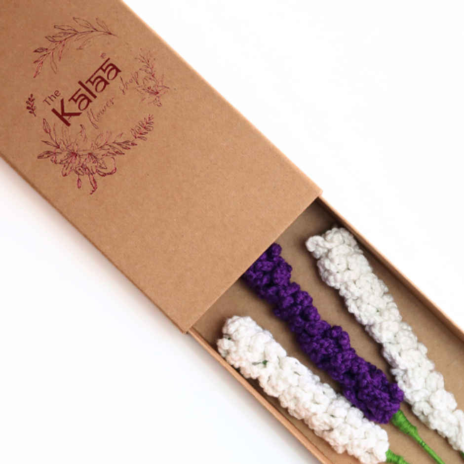 The Kalaa Store Lavender Flowers Set Of 3 Gift Box