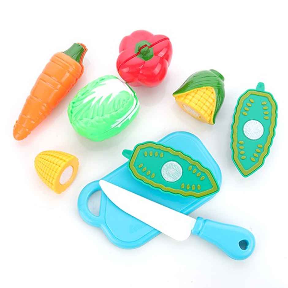 Aditi Toys Plastic Vegetable Cutting Set - Includes Knife & Cutting Board for Kids Pretend Play