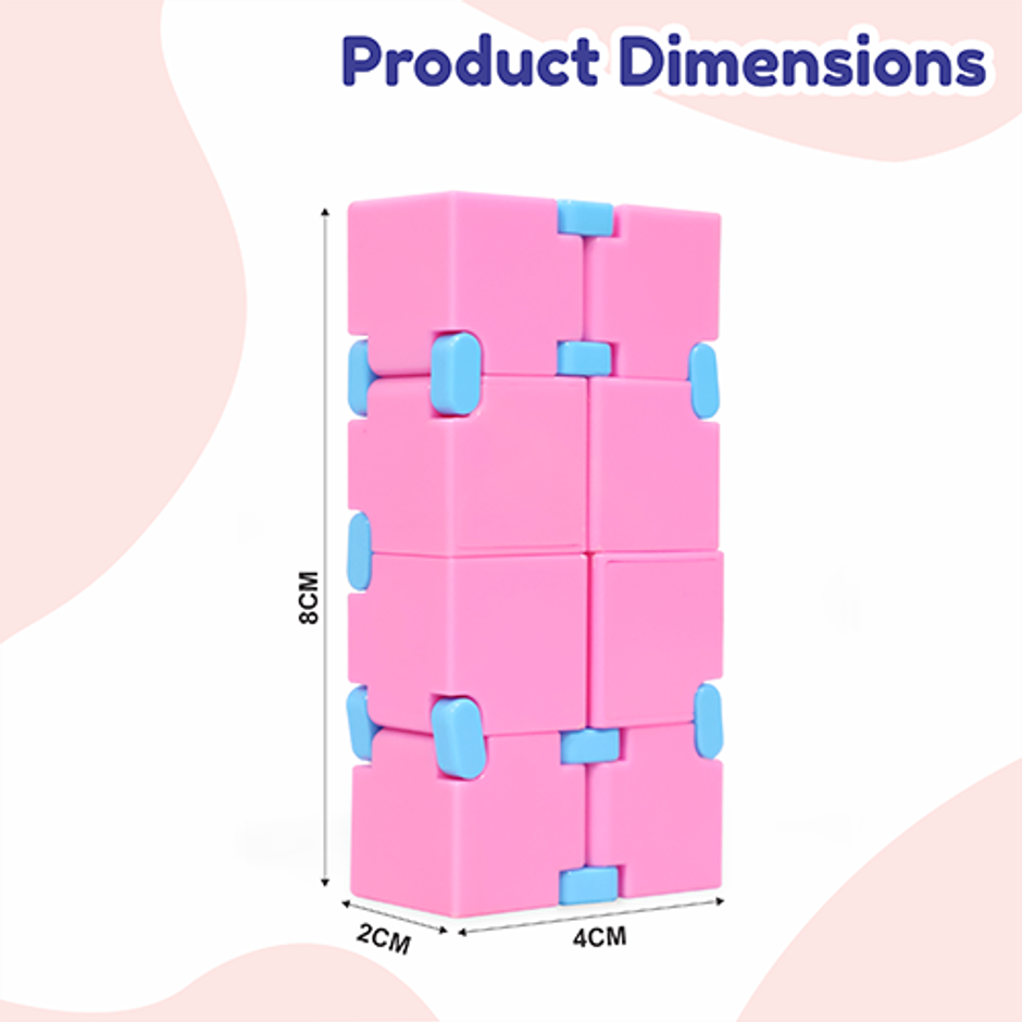 Aditi Toys Fidget Cube for Anxiety Relief-Durable & Safe, ABS Plastic Safe Material Age 3+ | Pink