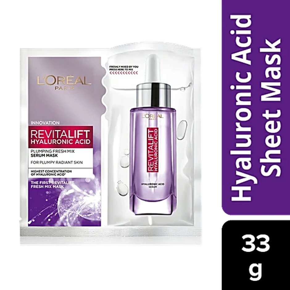 L'Oreal Paris Revitalift Hyaluronic Acid Face Serum & Mask