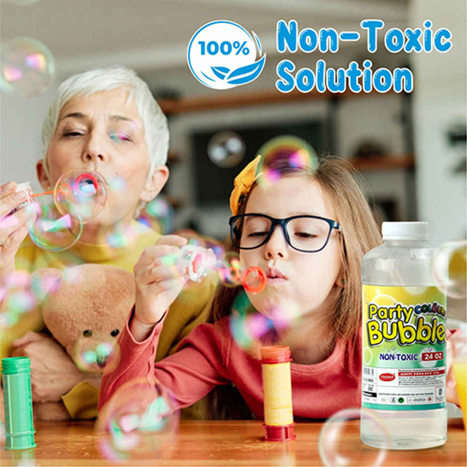 Aditi Toys 750ml Colourful Bubble Liquid Solution Bottle Refill for Guns & Cameras -Age 3+