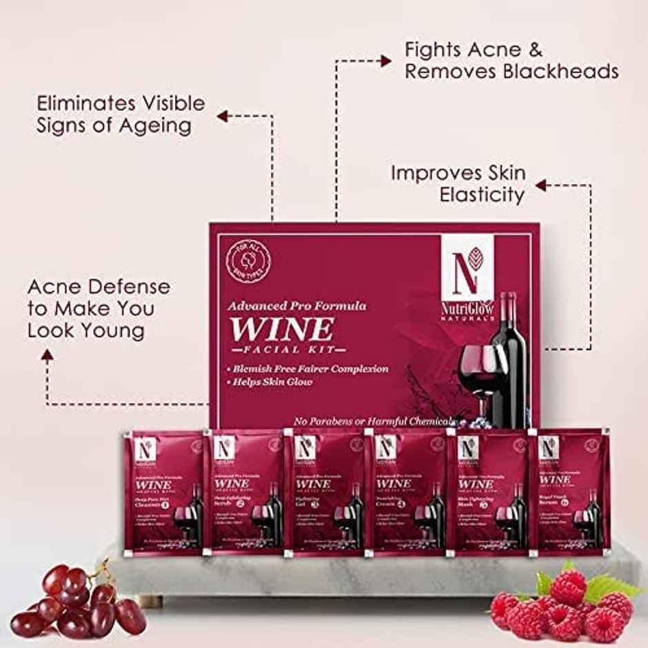 NutriGlow Natural's Advance Pro Formula Wine & Gold Kesar Facial Kit