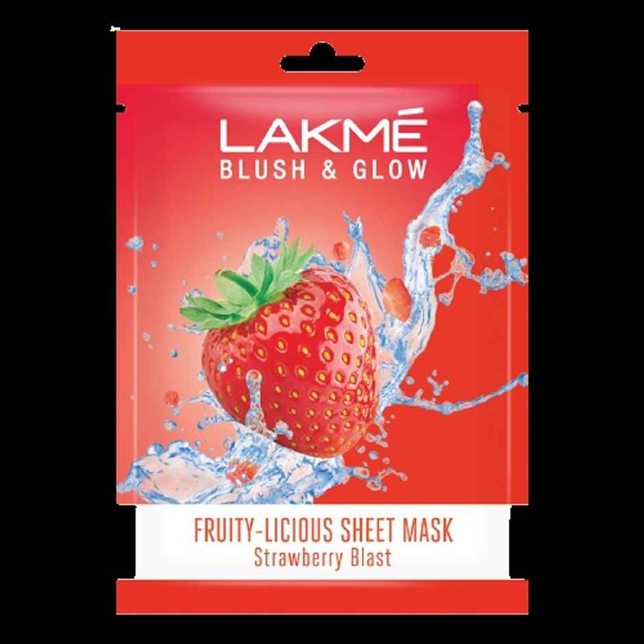 Lakme Blush & Glow Lemon Sheet Mask(25ml), Lakme Blush & Glow Pomegranate Sheet Mask(20ml) & Lakme Blush & Glow Strawberry Sheet Mask(25ml) Combo