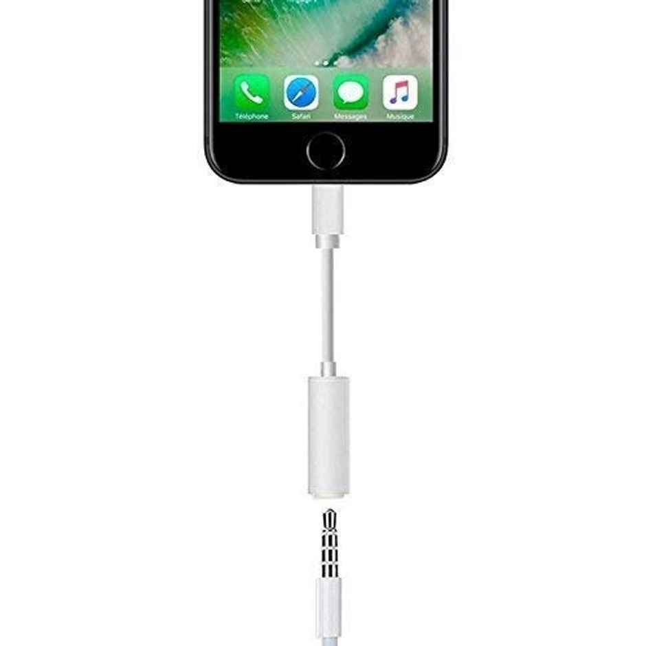 Sounce 3.5mm Audio Adapter with Music Control and Calling for iPhone XS|XR|8|7|6|iPad | White