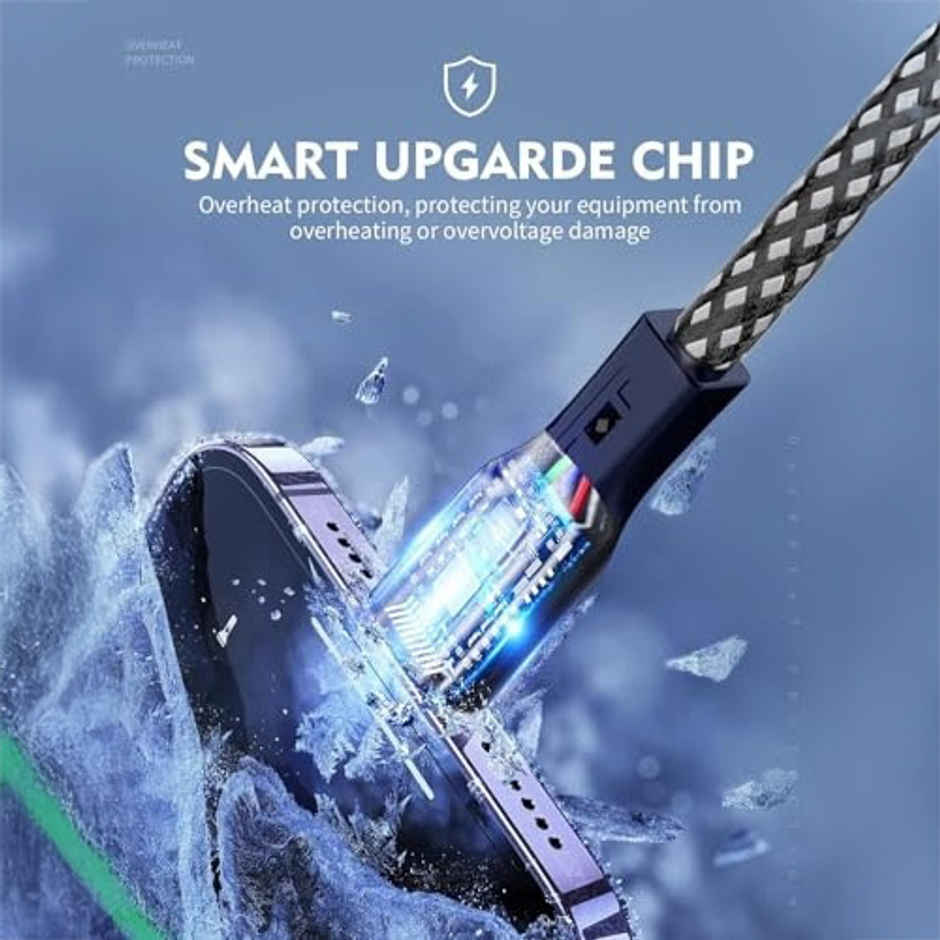 SOUNCE USB to Lightning Magnetic Coiled Cable | 65W / 3.1A PD Fast Charging Cord | 1 m - Black