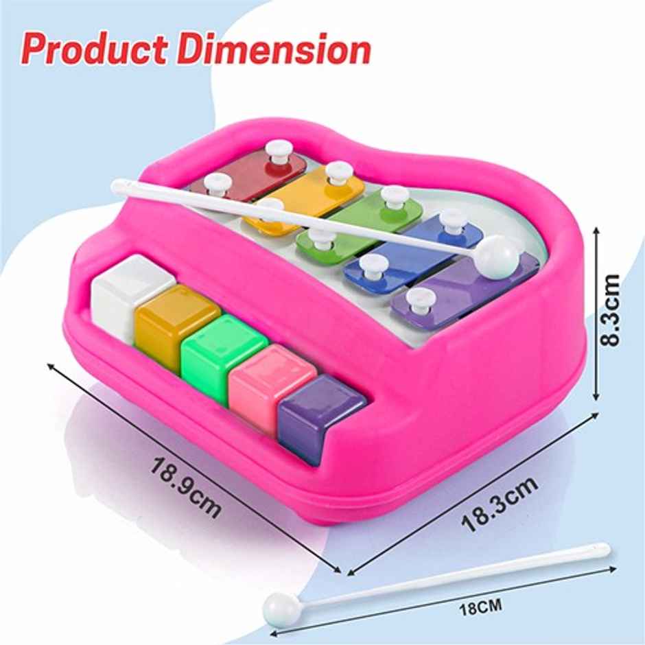 Aditi Toys Plastic Musical Piano Xylophone for Kids, Non-Toxic Suitable for Above 3 Years | Pink