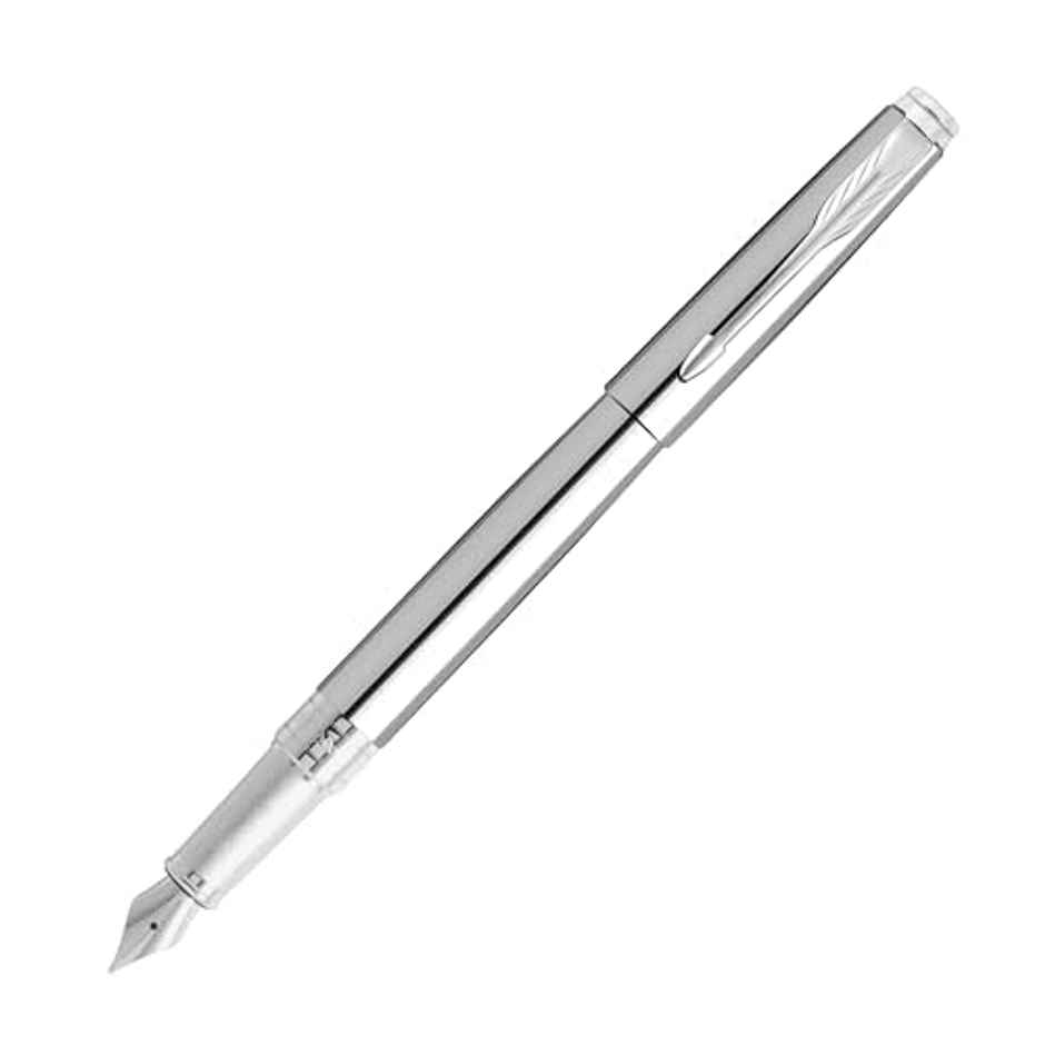Parker Aster Shiny Chrome | Gold Trim | Fountain Pen - Medium Nib