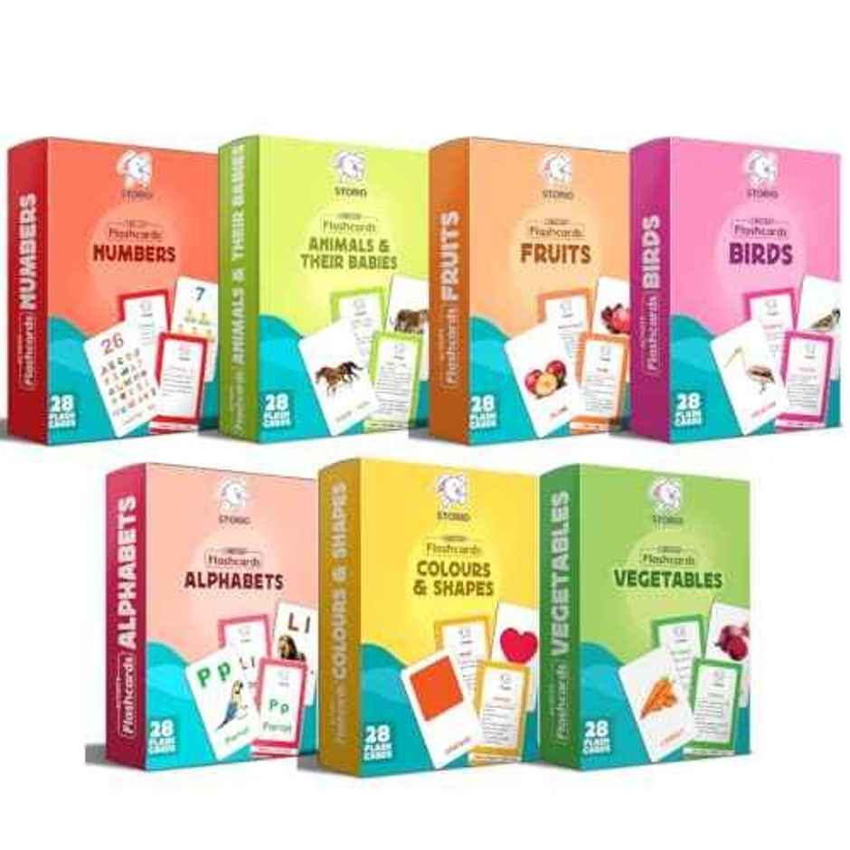 Storio 7-in-1 Early Learning Flashcards | 196 Cards for Kids | 12 + months